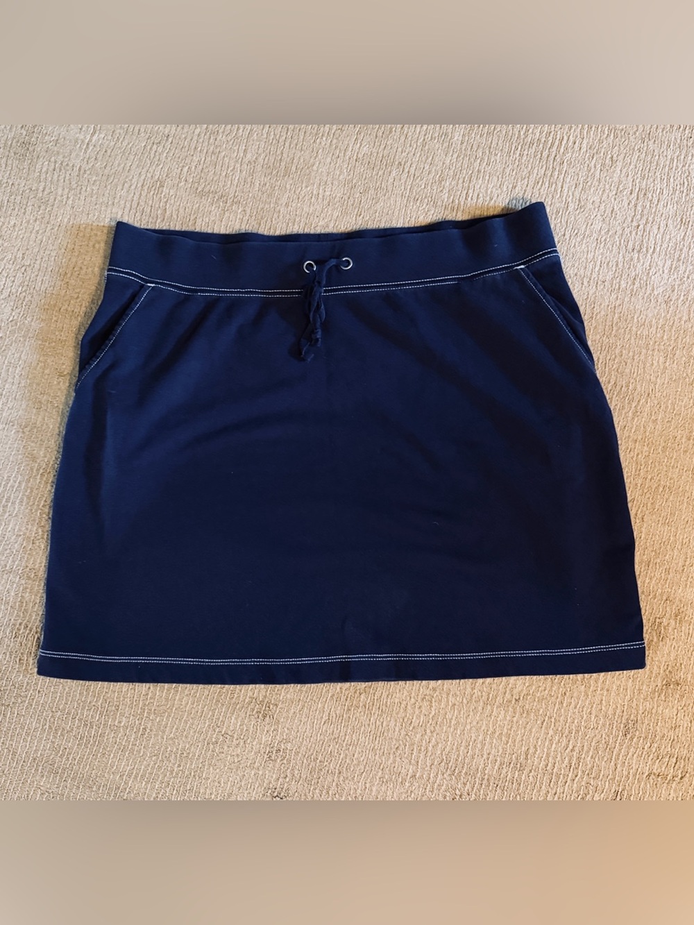Lands’End Navy Drawstring Casual Skirt